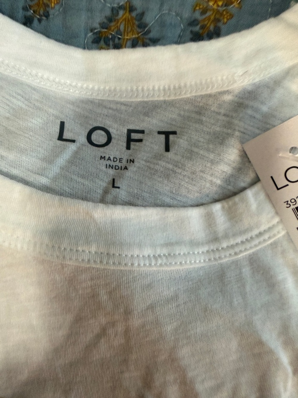 LOFT White Short-Sleeve Tee with Gold LOVE Graphic - Picture 3 of 3
